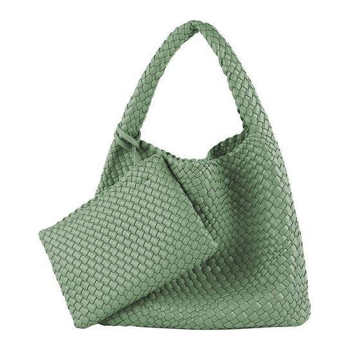 Load image into Gallery viewer, Commuter Hobo Bag Large Woven Purse 2 in 1
