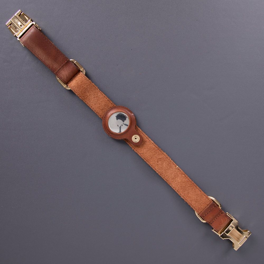 Charlotte Handcrafted Calfskin Leather Dog Collar - Compatible with AirTag-7