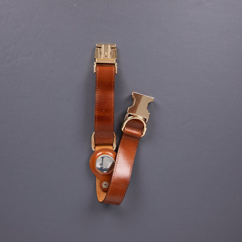 Load image into Gallery viewer, Charlotte Handcrafted Calfskin Leather Dog Collar - Compatible with AirTag-2
