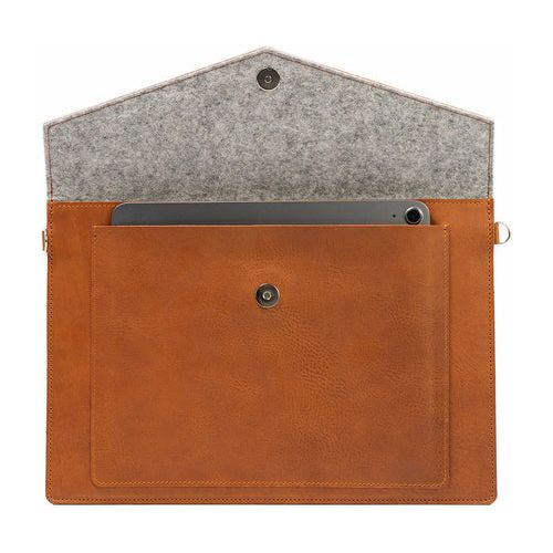 Load image into Gallery viewer, Geometric Goods MacBook Leather Sleeve with Zipper Pocket
