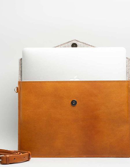 Exquisite Leather Bag for iPad with Adjustable Strap