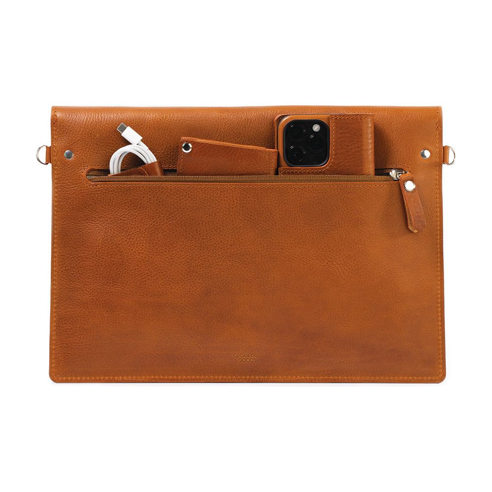 Geometric Goods MacBook Leather Sleeve with Zipper Pocket