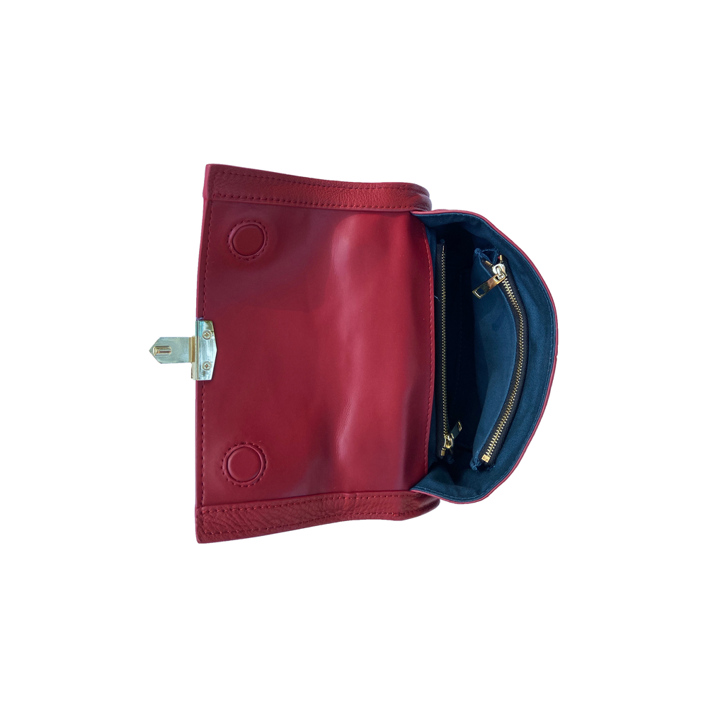 SUSU The Linda Red Leather Backpack Purse