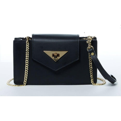 Load image into Gallery viewer, SUSU The Mary Black Small Crossbody Leather Wristlet
