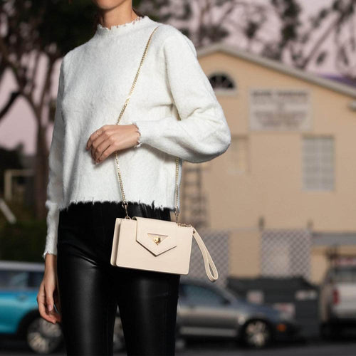 Load image into Gallery viewer, Mary Off White Mini Crossbody Bag Leather Wristlet - A Symphony of Style and Functionality
