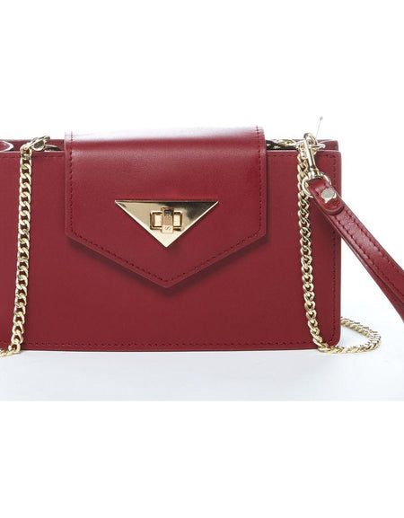 SUSU The Mary Small Crossbody Leather Wristlet in Burgundy