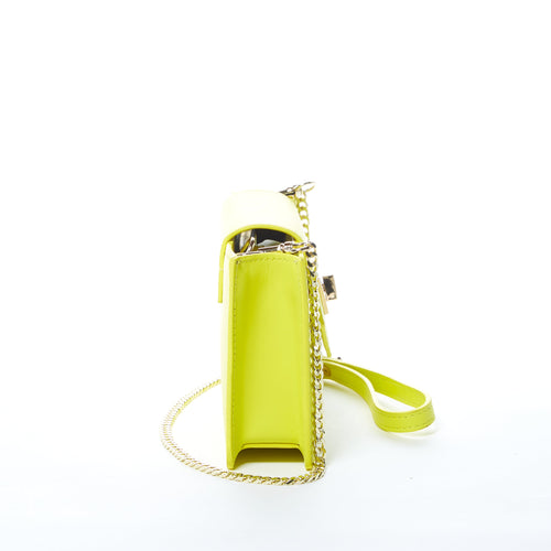 Load image into Gallery viewer, Mary Bright Yellow Small Crossbody Leather Wristlet
