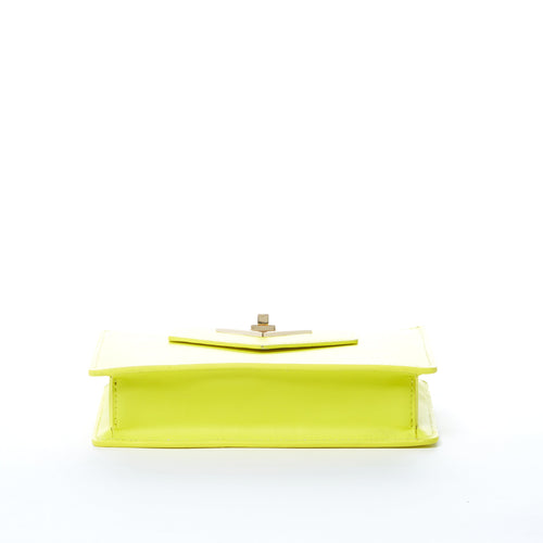 Load image into Gallery viewer, Mary Bright Yellow Small Crossbody Leather Wristlet
