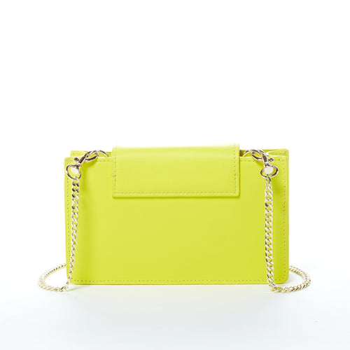 Load image into Gallery viewer, Mary Bright Yellow Small Crossbody Leather Wristlet
