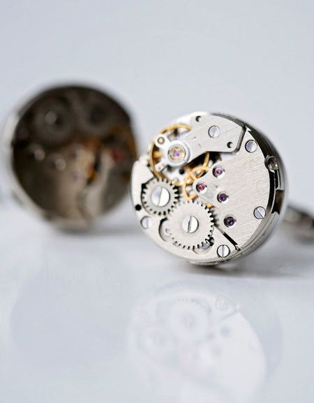 Engraved Gear Movement Cufflinks