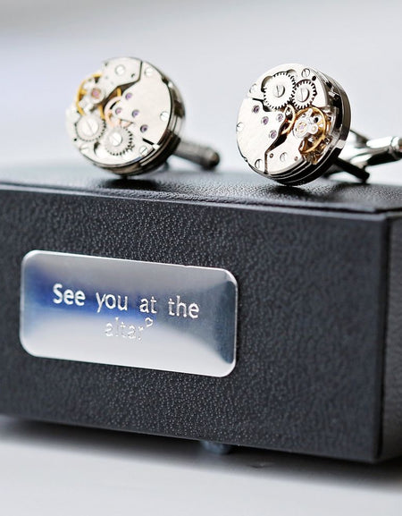 Engraved Gear Movement Cufflinks