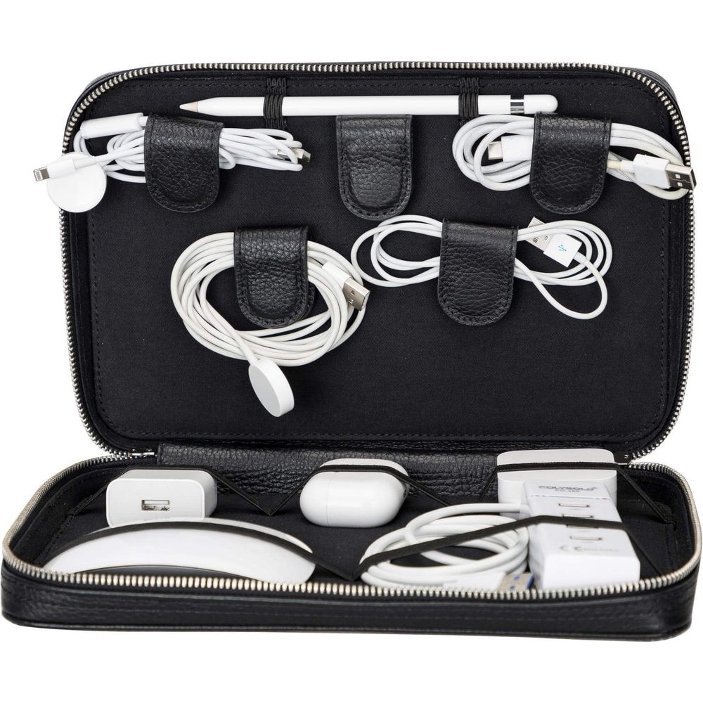 Medicine Handmade Leather Cable Travel Organizer-5