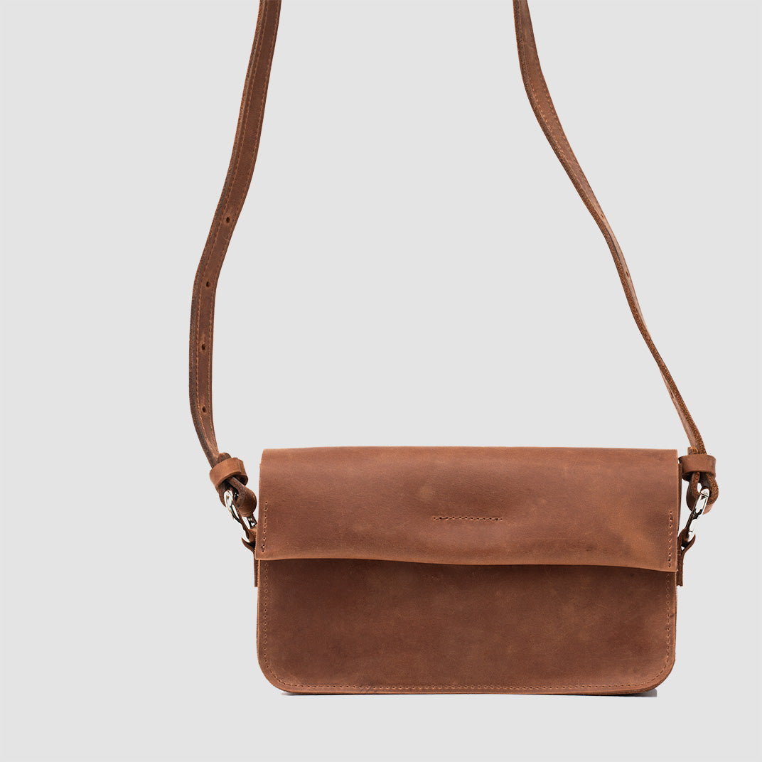 Classy Leather Shoulder Bag (Cognac Brown)