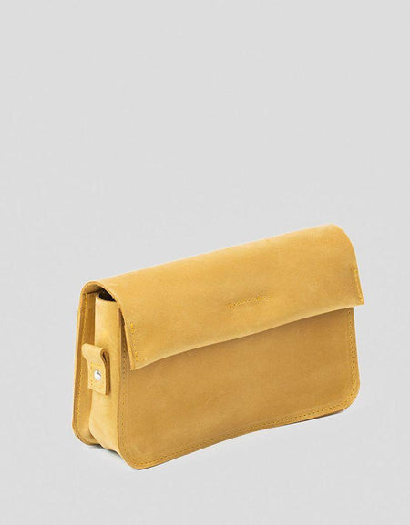 Luxurious Classy Leather Shoulder Bag - Yellow