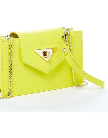 Mary Bright Yellow Small Crossbody Leather Wristlet