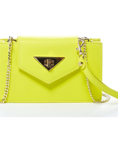 Mary Bright Yellow Small Crossbody Leather Wristlet