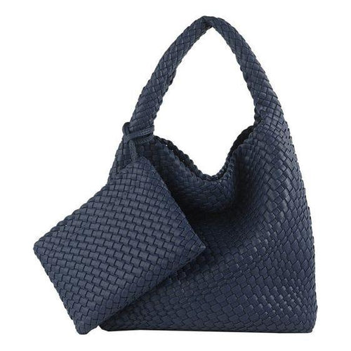 Load image into Gallery viewer, Commuter Hobo Bag Large Woven Purse 2 in 1
