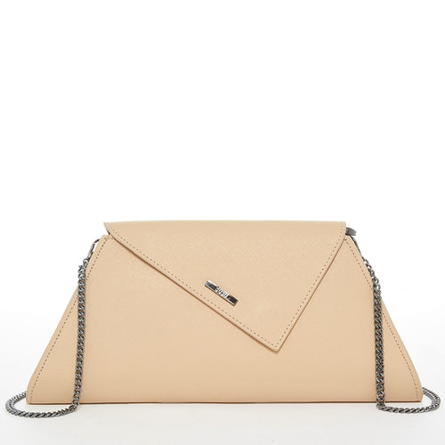 Load image into Gallery viewer, Angelica Nude Leather Clutch Purse
