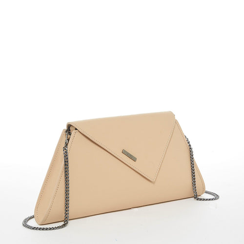 Load image into Gallery viewer, Angelica Nude Leather Clutch Purse
