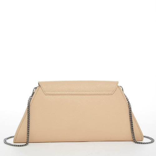 Load image into Gallery viewer, Angelica Nude Leather Clutch Purse
