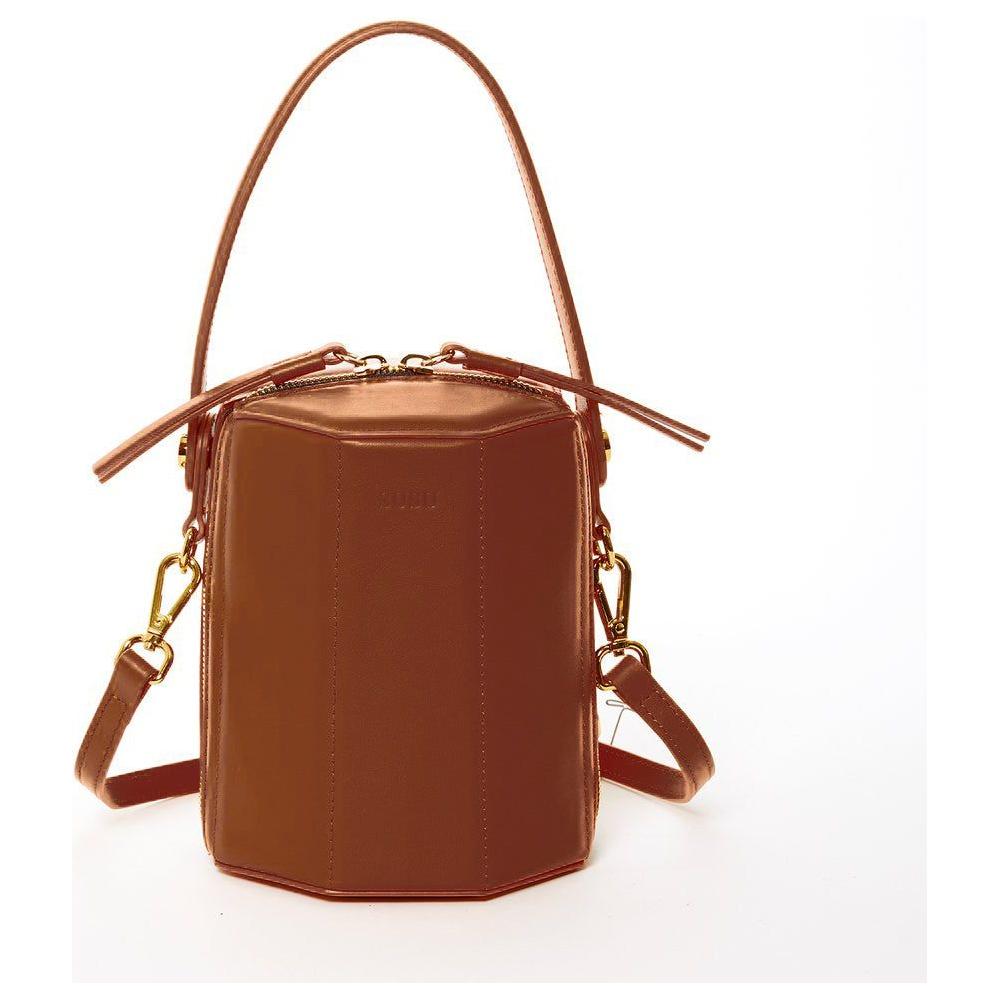 SUSU The Harper Amber Brown Leather Bucket Bag