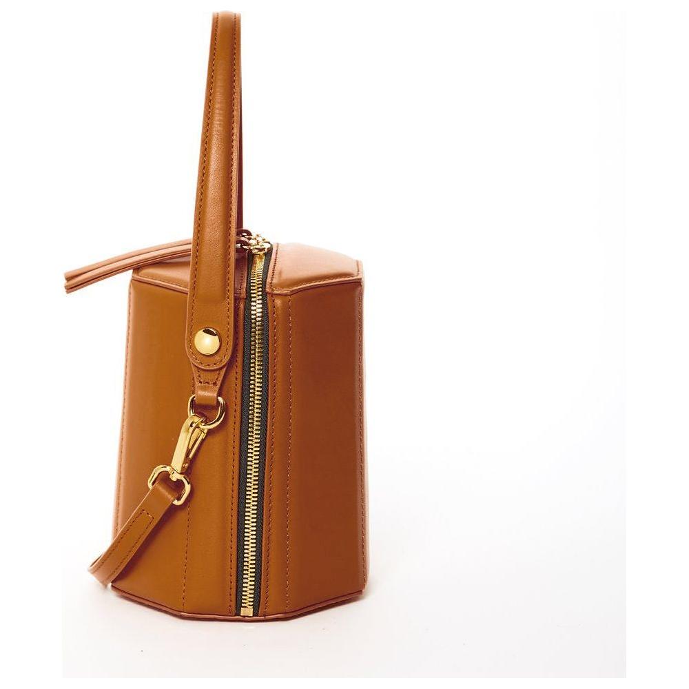 SUSU The Harper Amber Brown Leather Bucket Bag
