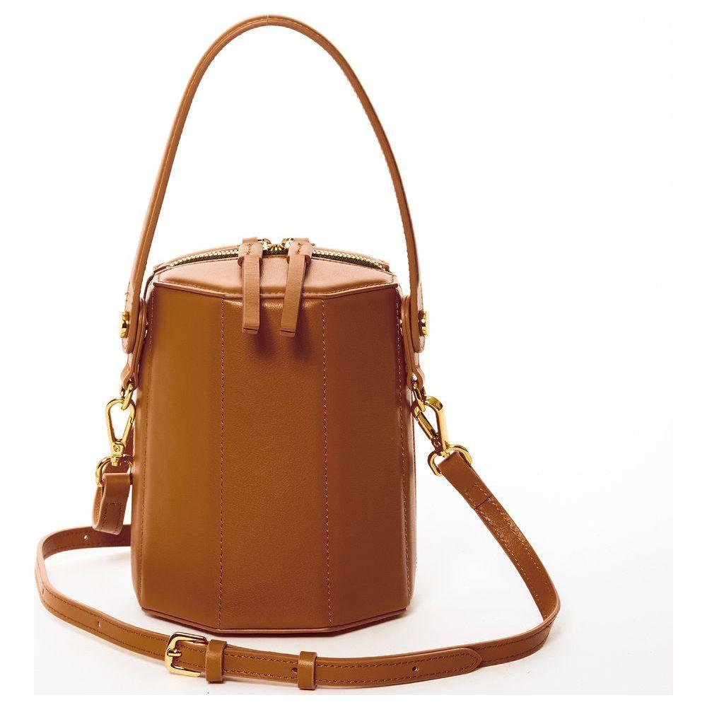 SUSU The Harper Amber Brown Leather Bucket Bag