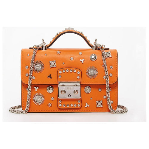 Load image into Gallery viewer, SUSU The Hollywood Studded Leather Crossbody Bag Orange
