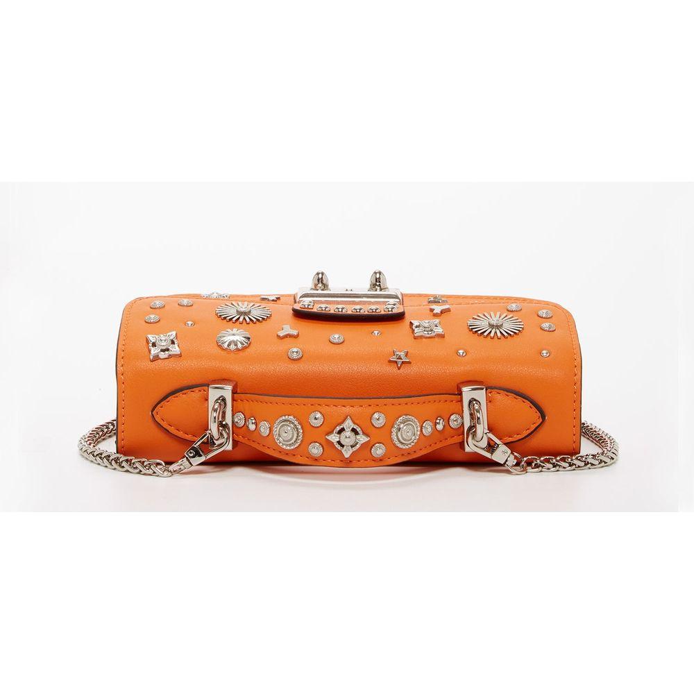 SUSU The Hollywood Studded Leather Crossbody Bag Orange