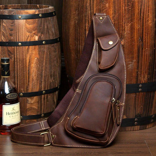 Load image into Gallery viewer, Perfect Leather Chest Pack Men's Leather Sling Bag Chest Bag
