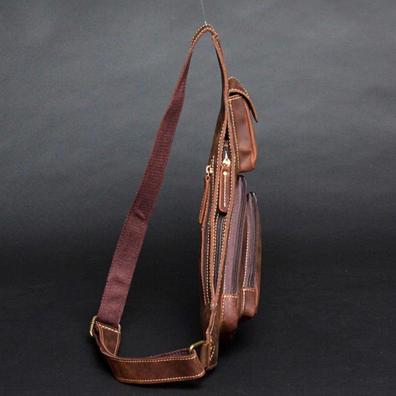 Perfect Leather Chest Pack Men's Leather Sling Bag Chest Bag