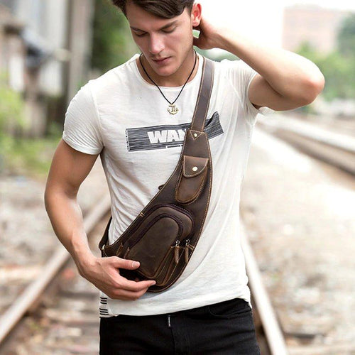 Load image into Gallery viewer, Perfect Leather Chest Pack Men's Leather Sling Bag Chest Bag
