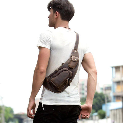 Load image into Gallery viewer, Perfect Leather Chest Pack Men's Leather Sling Bag Chest Bag
