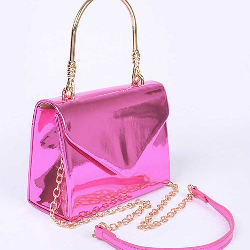 Load image into Gallery viewer, Mirror Patent Finish Top Handle Swing Bag
