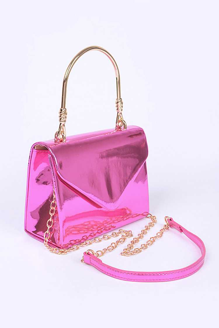 Mirror Patent Finish Top Handle Swing Bag