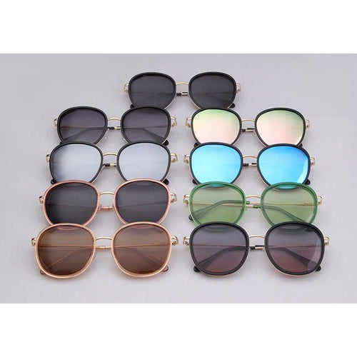 Load image into Gallery viewer, Fashion round sunglasses women men brand luxury design green candy
