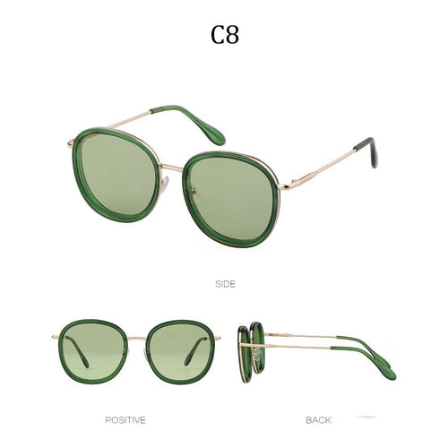 Load image into Gallery viewer, Fashion round sunglasses women men brand luxury design green candy
