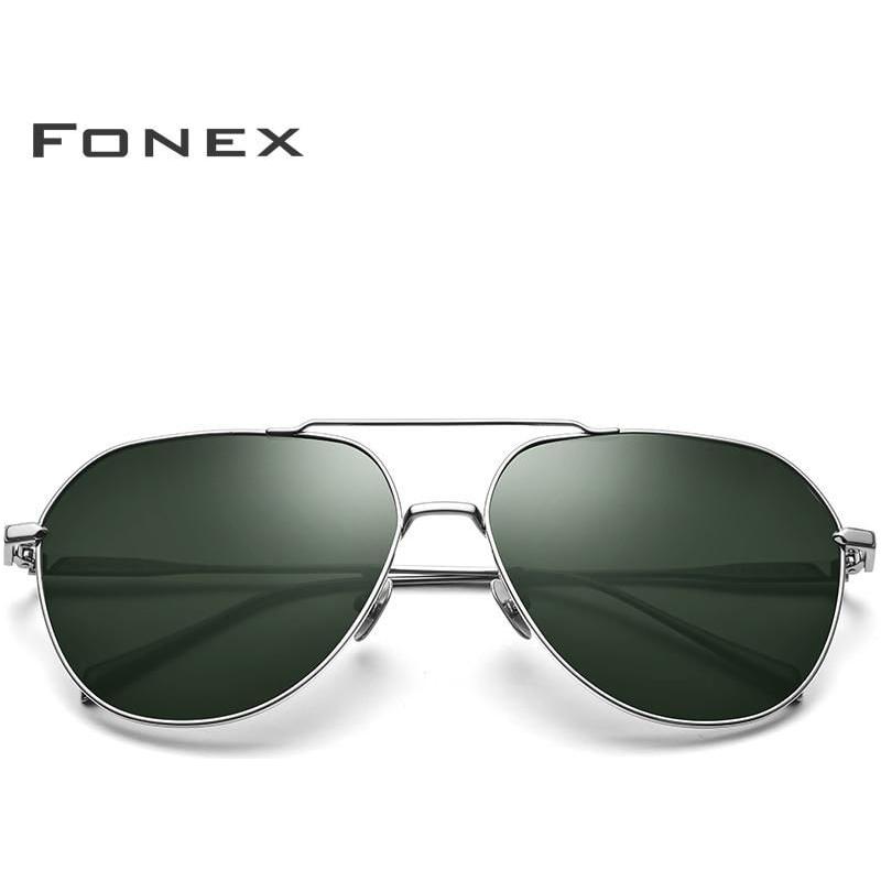 Pure Titanium Polarized Sunglasses Men Brand Design Square Sun Glasses