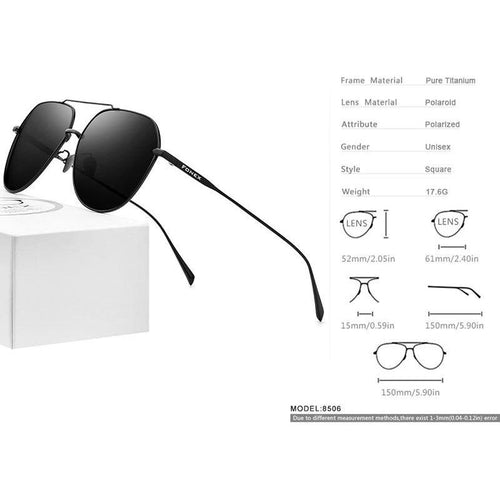 Load image into Gallery viewer, Pure Titanium Polarized Sunglasses Men Brand Design Square Sun Glasses
