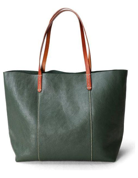 Luxurious Genuine Leather Simple Tote by [Brand Name]