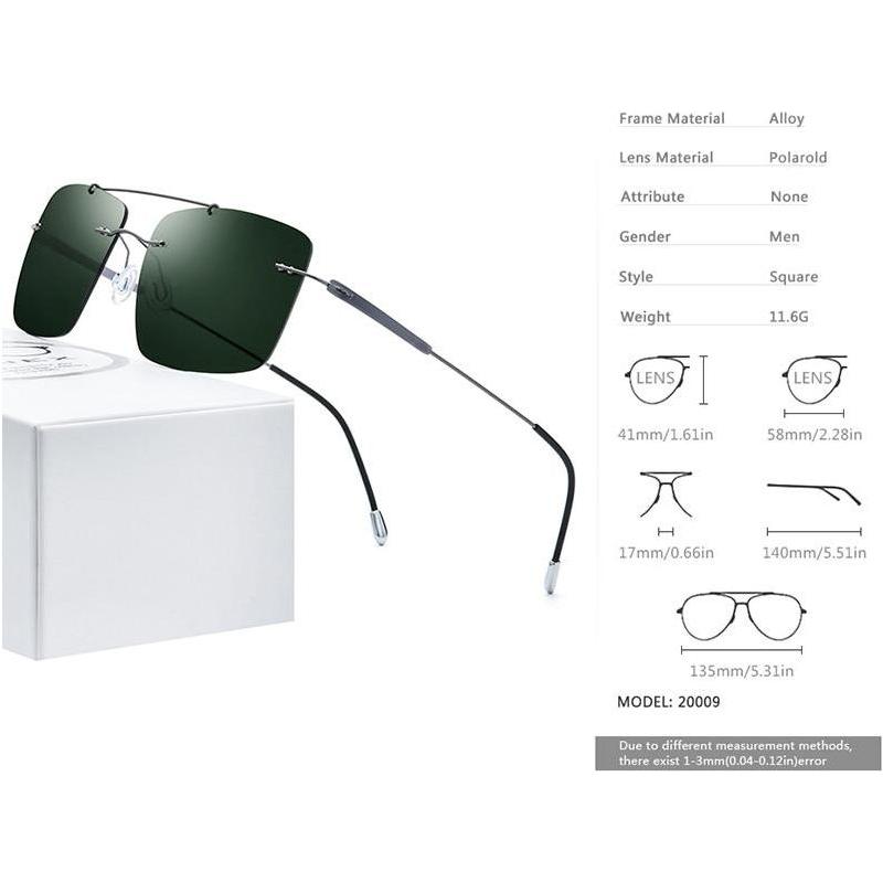 Titanium Alloy TR90 Rimless Sunglasses Men New Ultralight Screwless