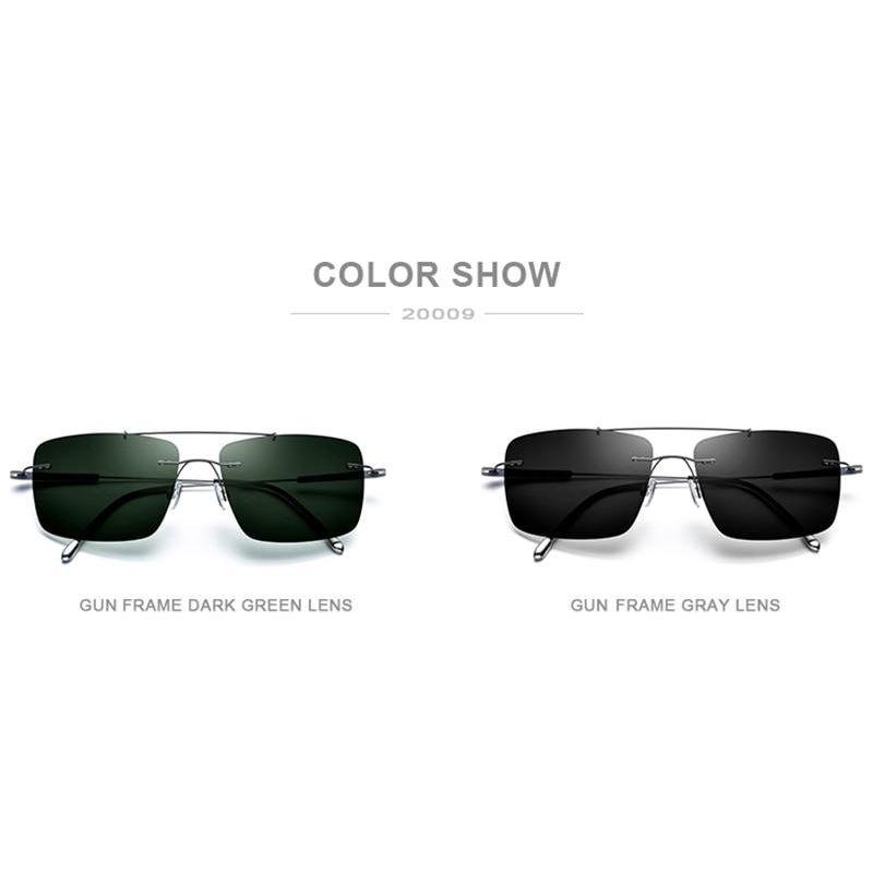 Titanium Alloy TR90 Rimless Sunglasses Men New Ultralight Screwless