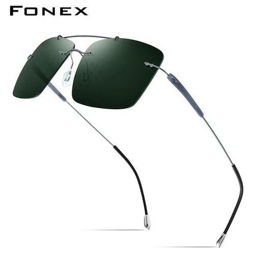 Titanium Alloy TR90 Rimless Sunglasses Men New Ultralight Screwless