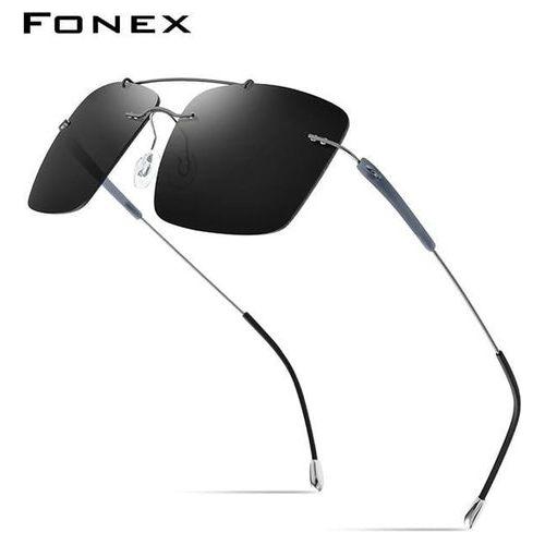 Titanium Alloy TR90 Rimless Sunglasses Men New Ultralight Screwless