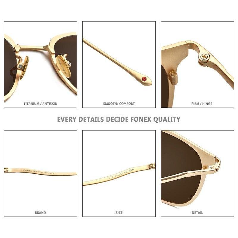 Pure Titanium Sunglasses Men New Fashion Retro Vintage Square High