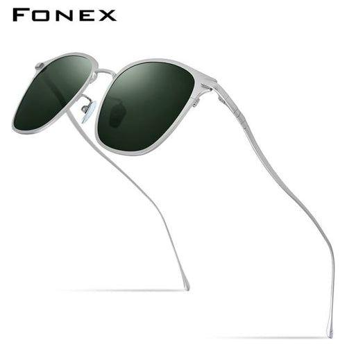 Pure Titanium Sunglasses Men New Fashion Retro Vintage Square High