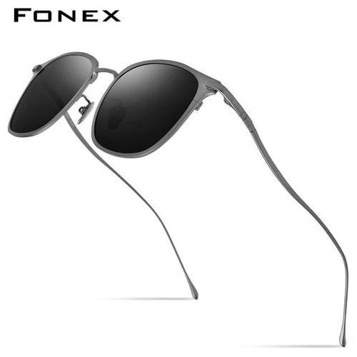 Pure Titanium Sunglasses Men New Fashion Retro Vintage Square High