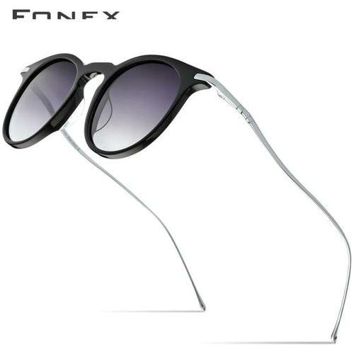 Load image into Gallery viewer, Acetate Titanium Sunglasses Men Vintage Round Polarized Sun Glasses
