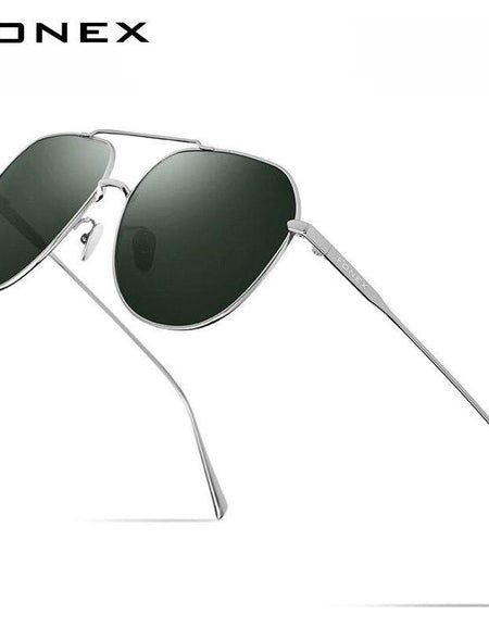 Pure Titanium Polarized Sunglasses Men Brand Design Square Sun Glasses