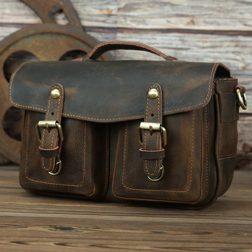 Load image into Gallery viewer, The Faust Leather Camera Bag | Crossbody Vintage Camera Messenger Bag
